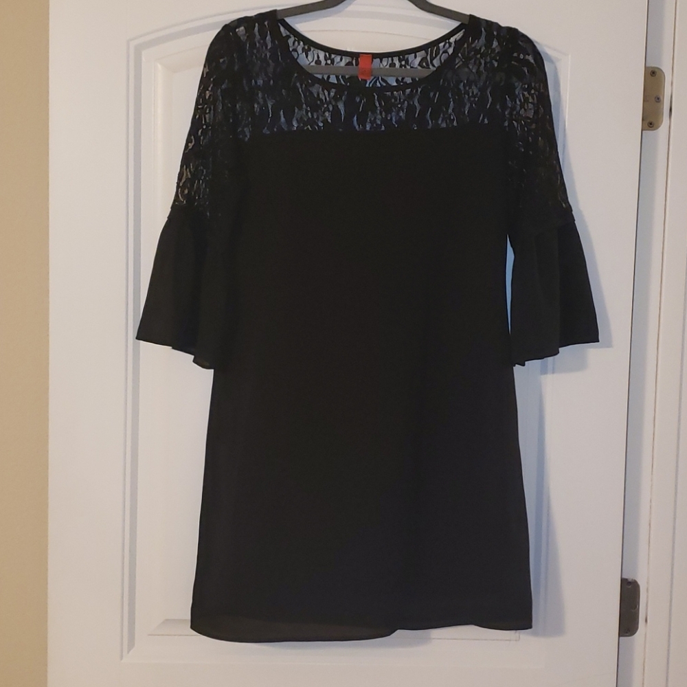 Black Dress with Lace Detail